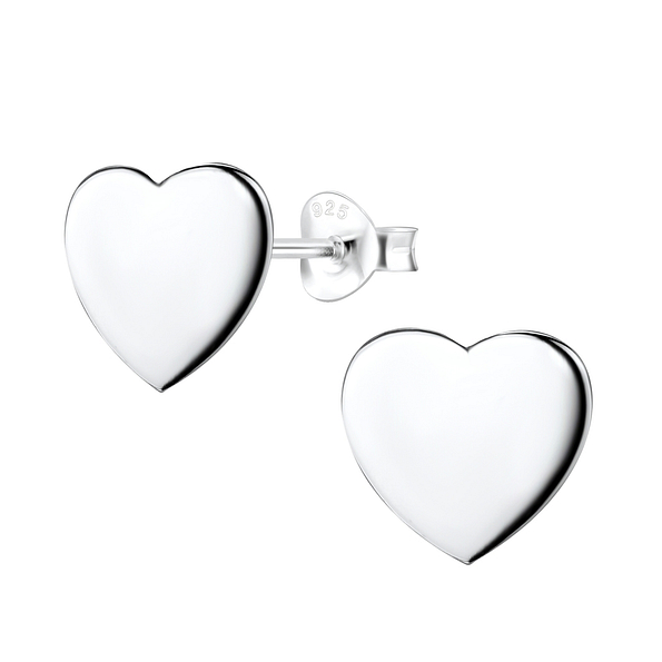 Silver Heart Stud Earrings - 3946 Silver Heart Stud Earrings - 3946