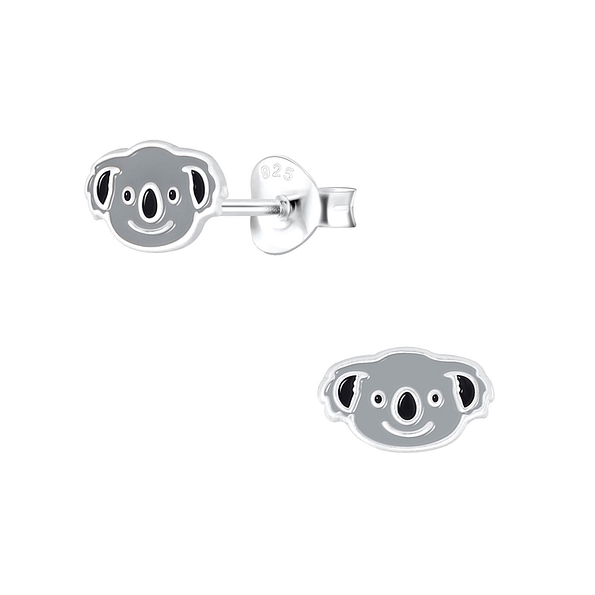 Silver Koala Stud Earrings - 4212