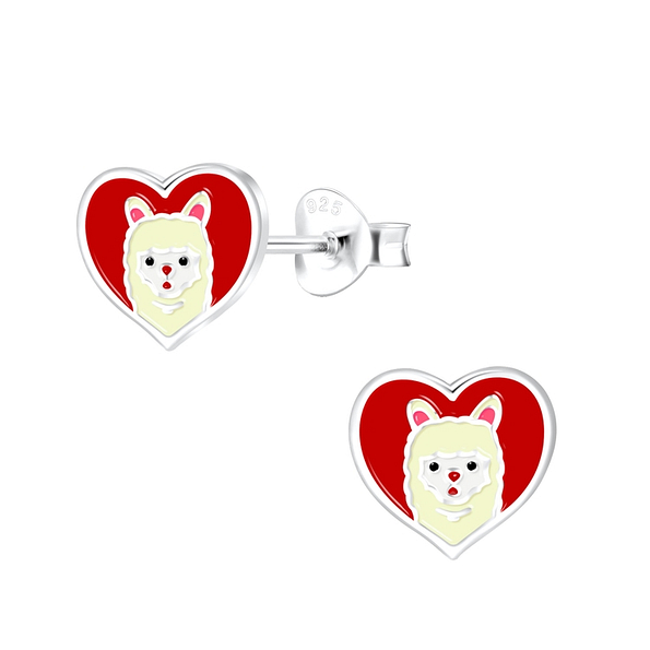 Silver Llama Stud Earrings - 3913