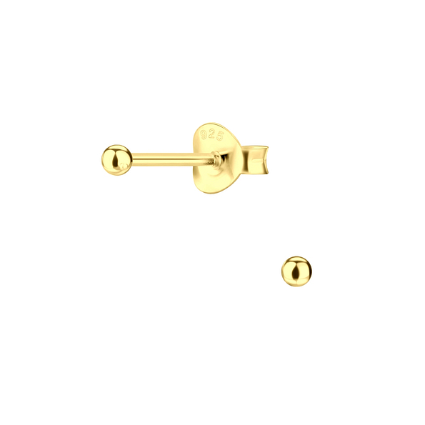 2mm Silver Ball Stud Earrings - 4815