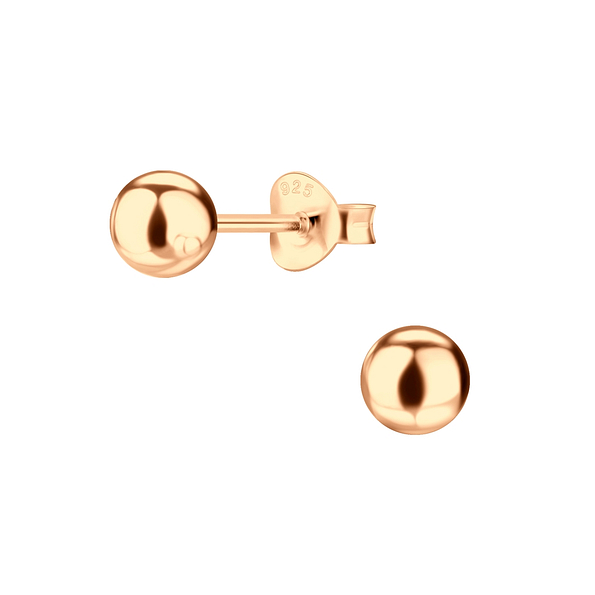 5mm Silver Ball Stud Earrings - 4286
