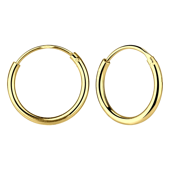 18mm Silver Thick Hoop Earrings - 3691