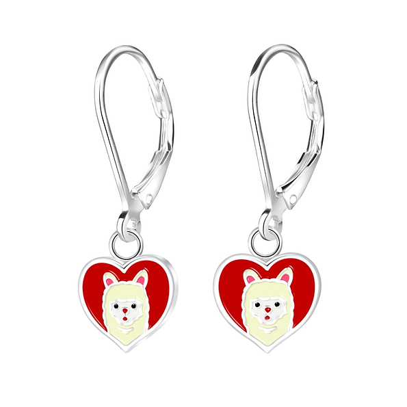 Silver Llama Lever Back Earrings - 7072
