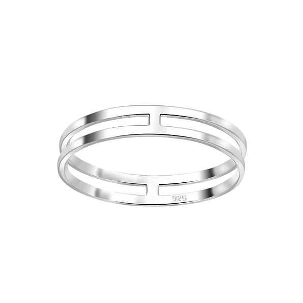 Silver Double Line Ring - 3808 Silver Double Line Ring - 3808