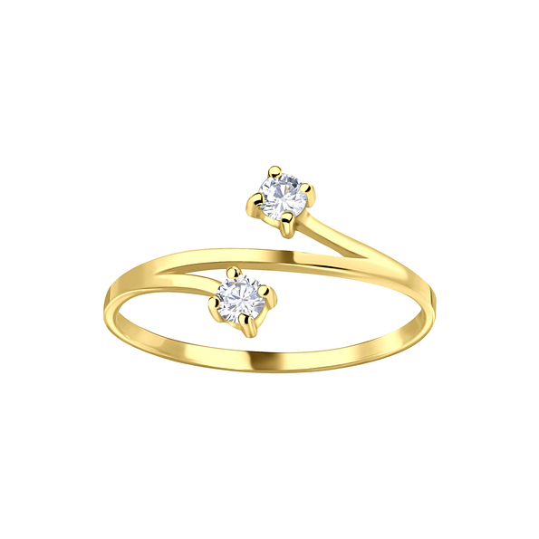 Silver Two Stone Silver Ring - 6263