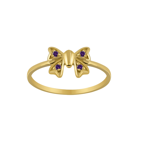 Silver Bow Cubic Zirconia Ring - 3870