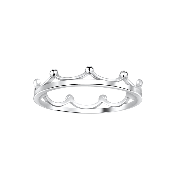 Silver Crown Ring - 3812
