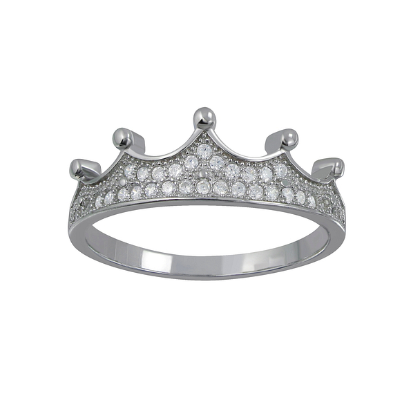 Silver Crown Cubic Zirconia Ring - 3726 Silver Crown Cubic Zirconia Ring - 3726