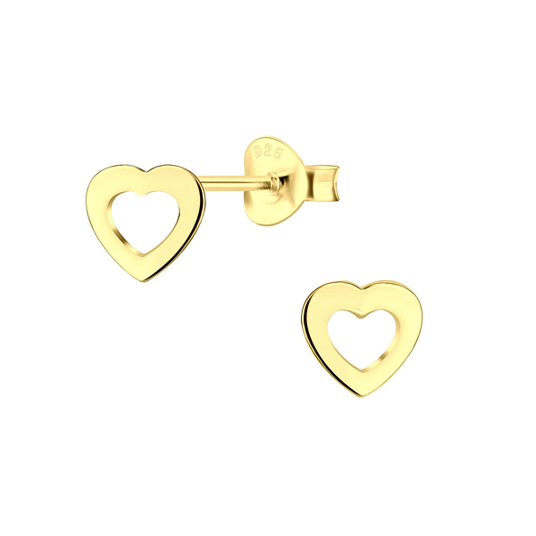 Silver Heart Stud Earrings - 4722