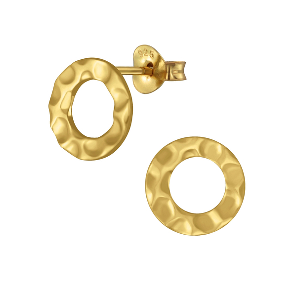 Silver Circle Stud Earrings - 4378