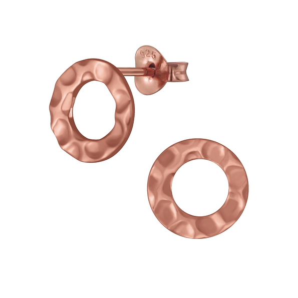 Silver Circle Stud Earrings - 4379