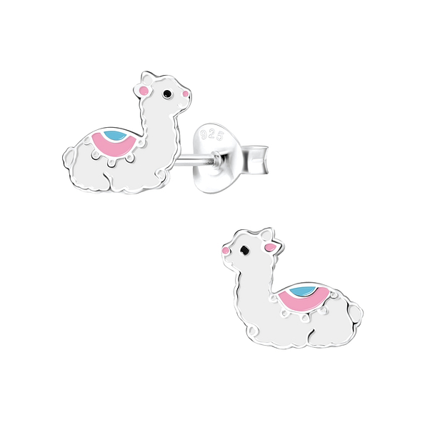 Silver Alpaca Stud Earrings - 3923