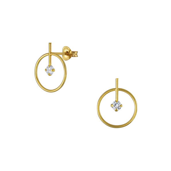 Silver Geometric Stud Earrings - 4331