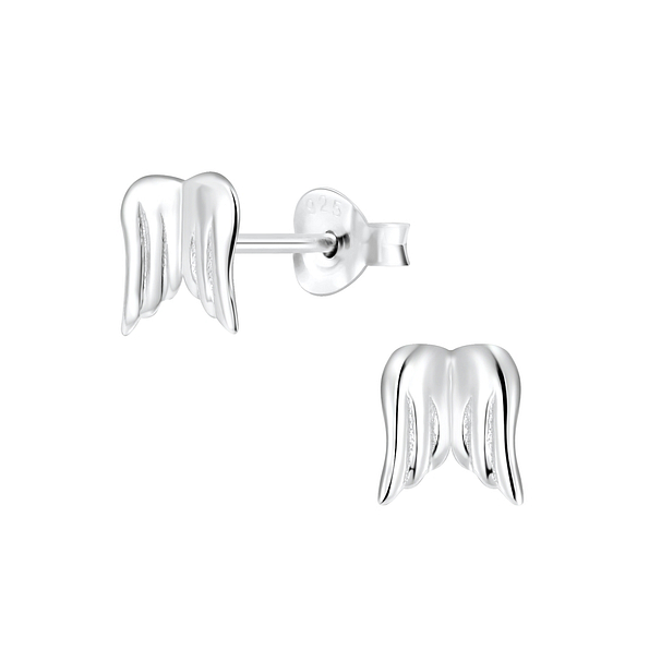 Silver Wing Stud Earrings - 4552