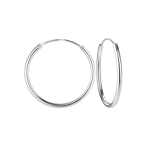 18mm Silver Hoop Earrings - 1317