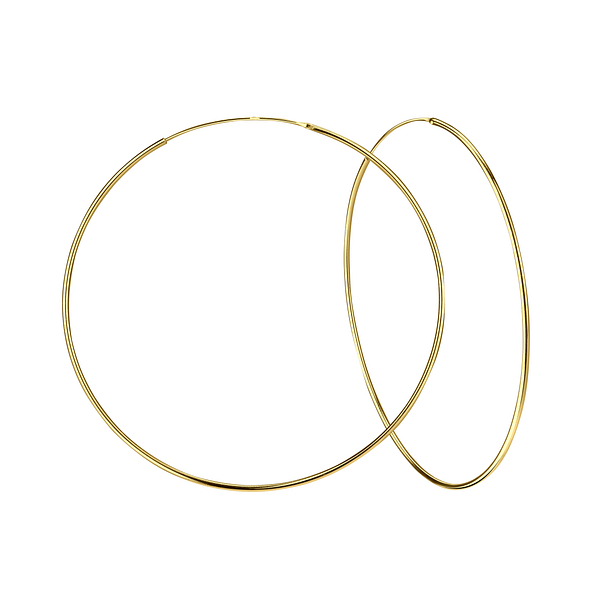 70mm Silver Hoop Earrings - 4869 70mm Silver Hoop Earrings - 4869
