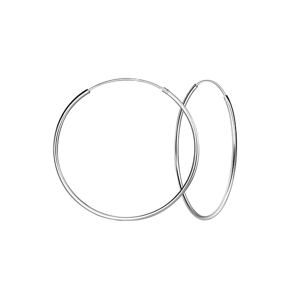 50mm Silver Hoop Earrings - 4469