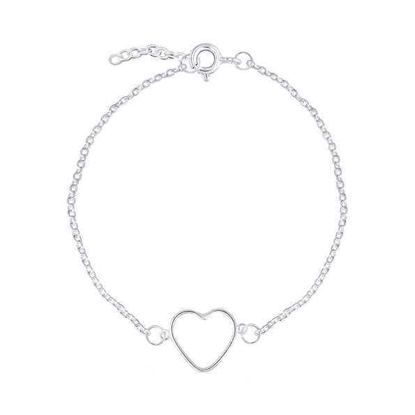 Silver Heart Bracelet - 5228