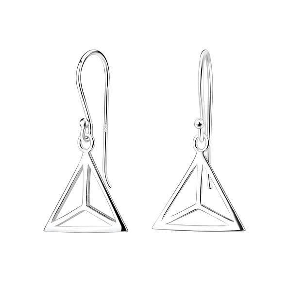 Silver Triangle Earrings - 4536