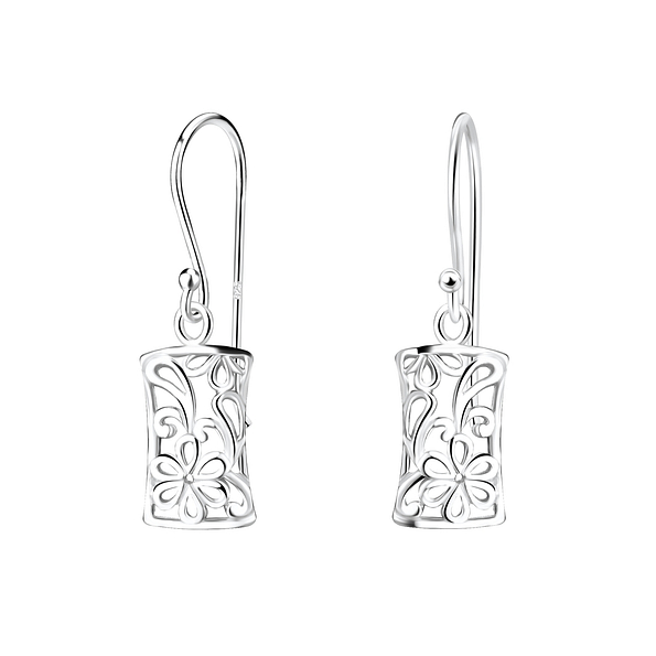 Silver Flower Earrings - 5175
