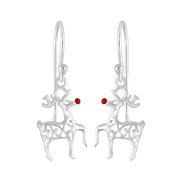 Silver Reindeer Earrings - 5163