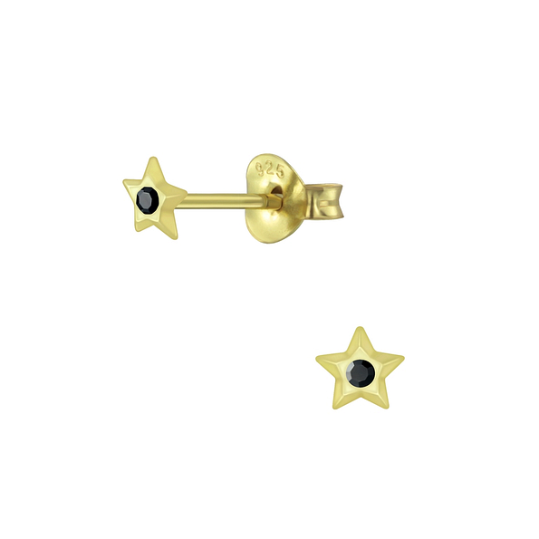 Silver Star Crystal Stud Earrings - 5204