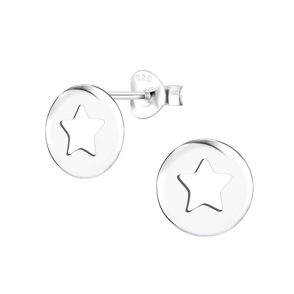 Silver Star Stud Earrings - 4768
