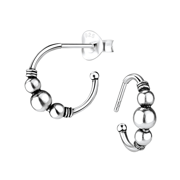 Silver Bali Stud Earrings - 4980