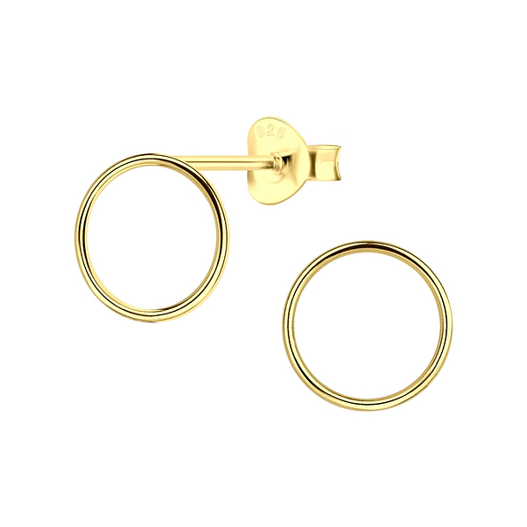 Silver Circle Stud Earrings - 4810