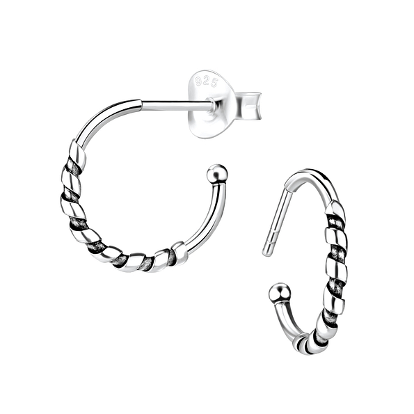 Silver Bali Stud Earrings - 4989
