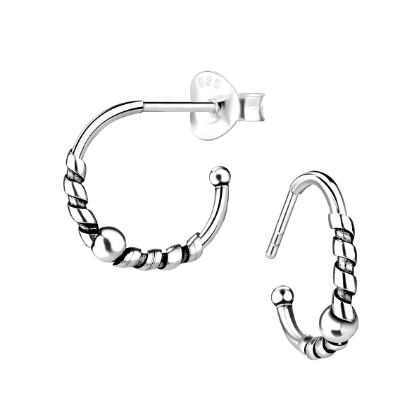 Silver Bali Stud Earrings - 4928