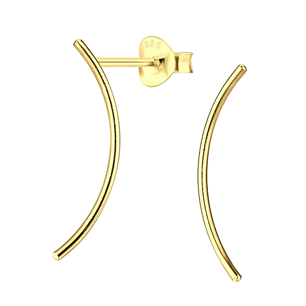 Silver Curved Bar Stud Earrings - 5655 Silver Curved Bar Stud Earrings - 5655