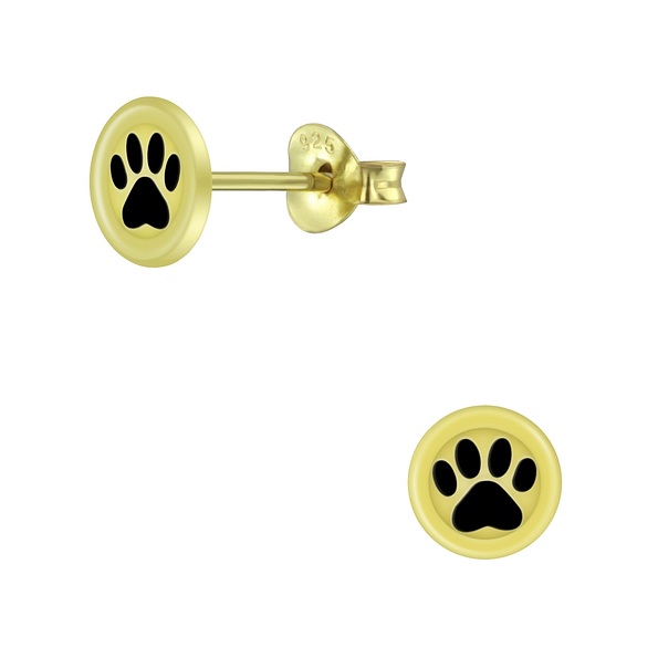 Silver Paw Print Stud Earrings - 5399 Silver Paw Print Stud Earrings - 5399