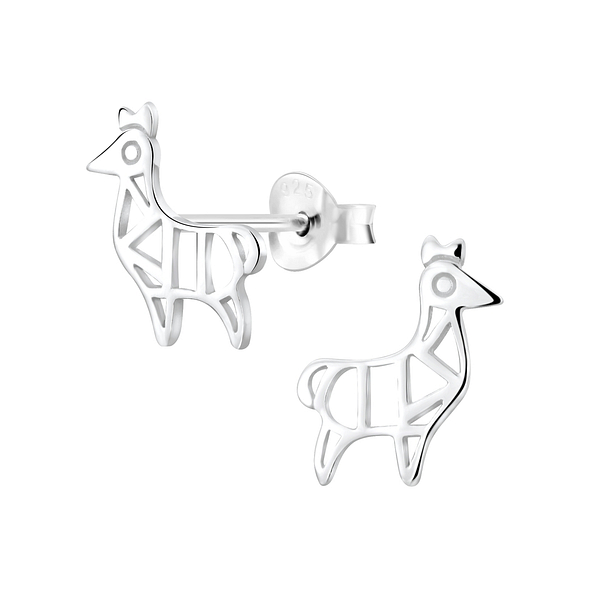 Silver Llama Stud Earrings - 5052