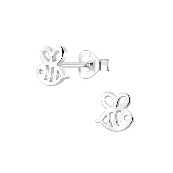 Silver Bee Stud Earrings - 5194 Silver Bee Stud Earrings - 5194