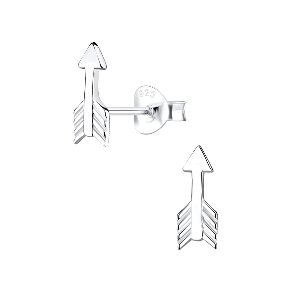Silver Arrow Stud Earrings - 5111