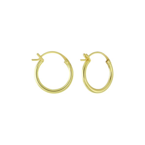 14mm Silver French Lock Hoop Earrings - 4949 14mm Silver French Lock Hoop Earrings - 4949