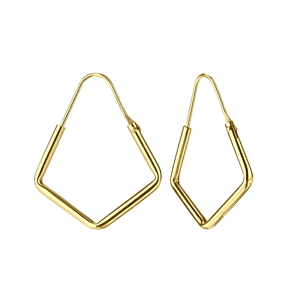 20mm Pentagon Silver Hoop Earrings - 4908