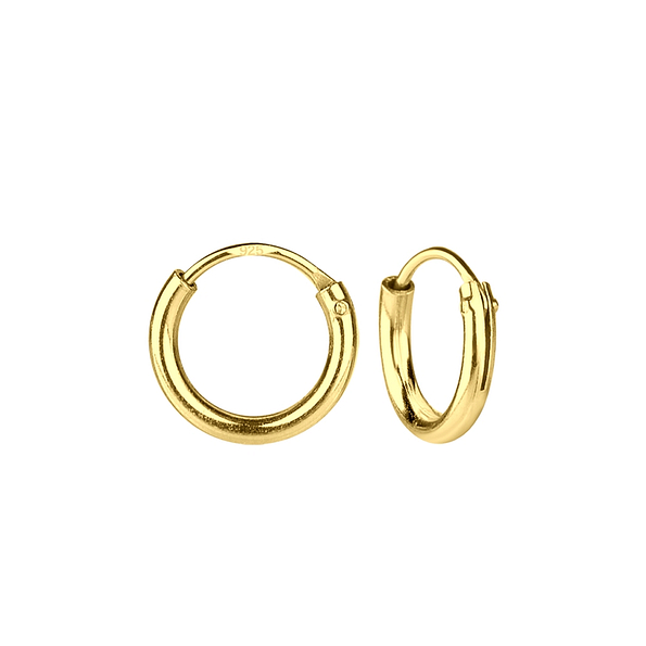 12mm Silver Thick Hoop Earrings - 4885