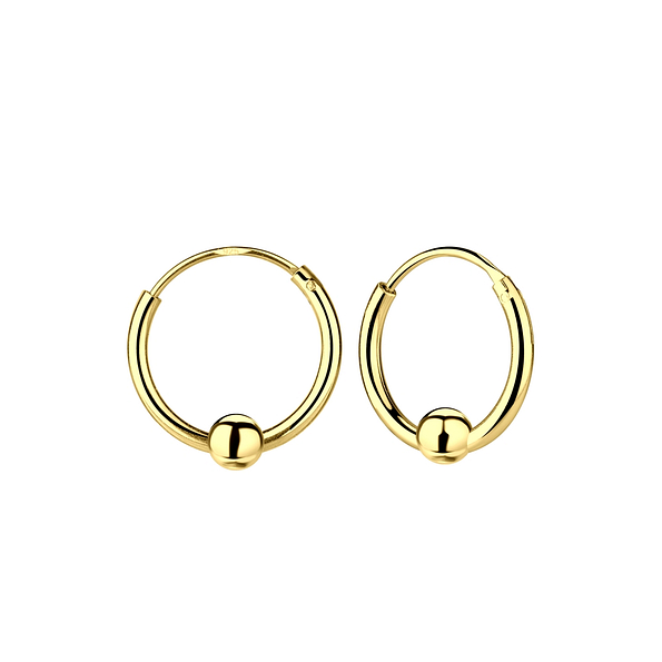 12mm Silver Ball Hoop Earrings - 5456