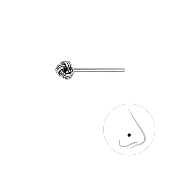 Silver Knot Nose Stud - 5238