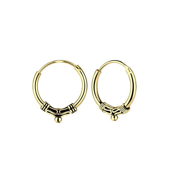 12mm Silver Bali Hoops - 5461