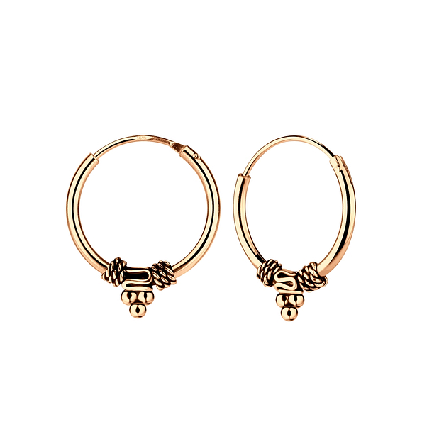14mm Silver Bali Hoops - 5466