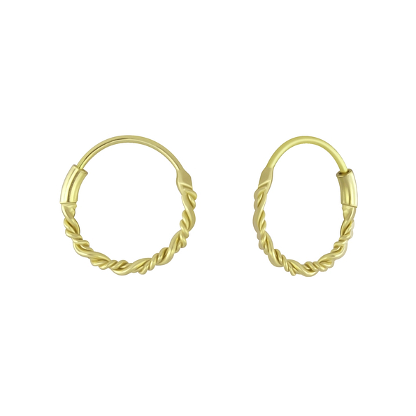 10mm Silver Twisted Hoops - 5447