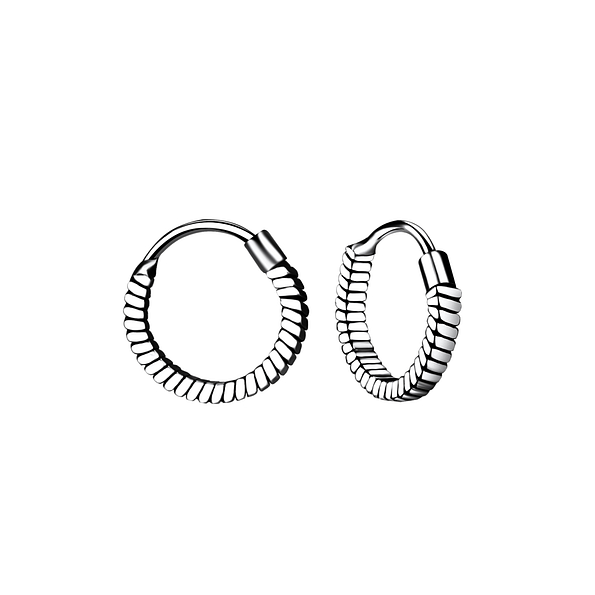 10mm Silver Bali Hoop Earrings - 5261