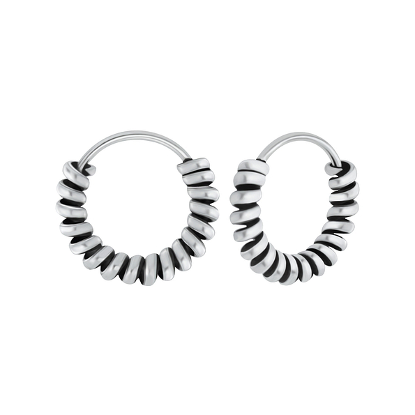 10mm Silver Bali Hoops - 5251