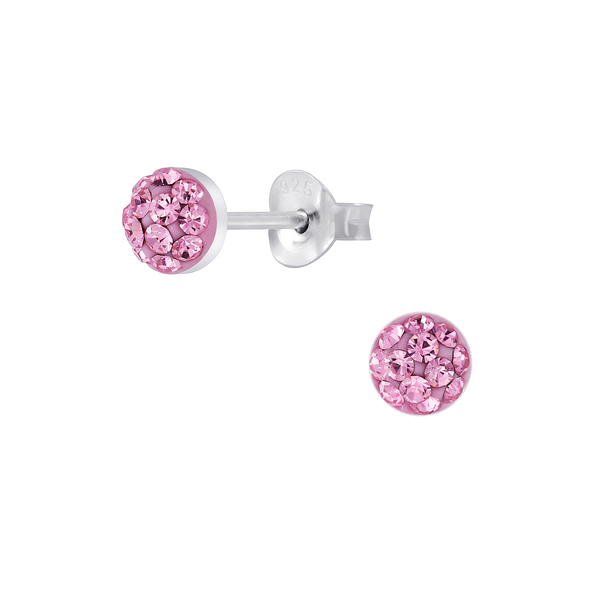 Silver Crystal Stud Earrings - 5572