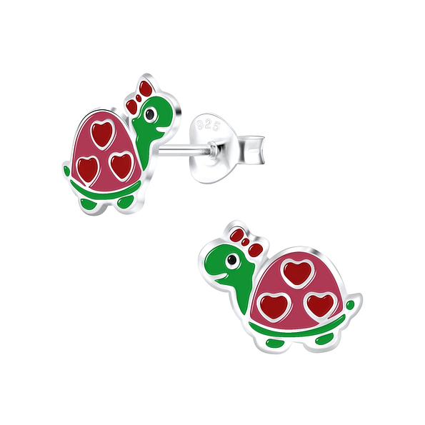 Silver Turtle Stud Earrings - 4560