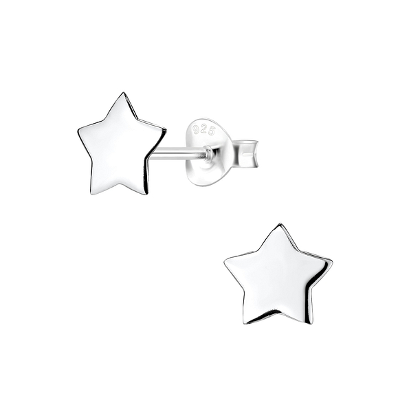 Silver Star Stud Earrings - 5729