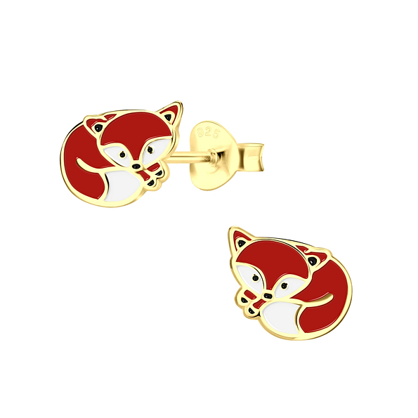 Silver Fox Stud Earrings - 5125